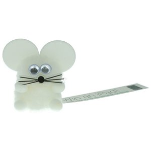 Additional Image 4 - a white mouse with a black nose and a white nose