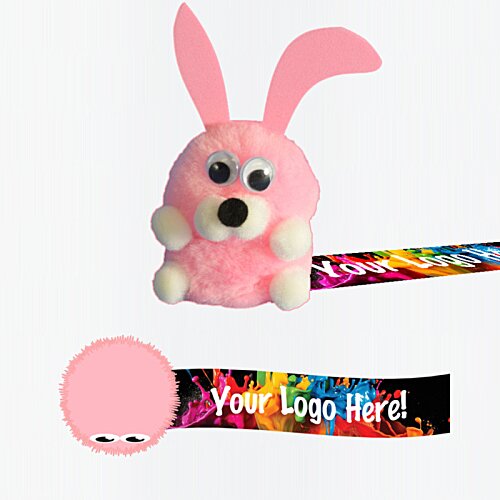 Additional Image 1 - a pink stuffed animal with white eyes