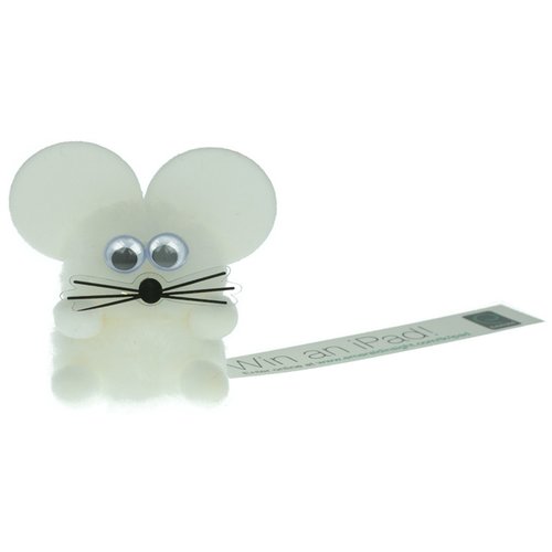 Additional Image 4 - a white mouse with a black nose and a white nose