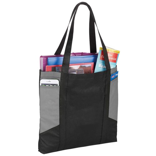 Additional Image 6 - a black and grey bag with a handle