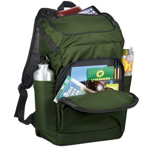 Additional Image 3 - a green backpack with a bottle of water