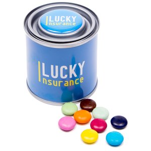 Additional Image 1 - a blue can with colorful round objects