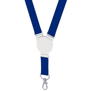 Additional Image 3 - a blue lanyard with a silver hook