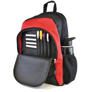 Additional Image 1 - a backpack with a red and black back pack