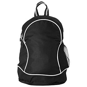Additional Image 1 - a black backpack with white trim