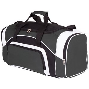 Additional Image 1 - a black and white duffel bag
