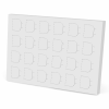 a white rectangular object with squares
