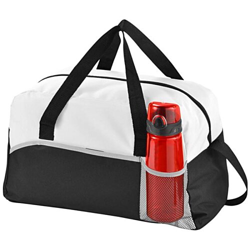 Additional Image 2 - a black and white bag with a red water bottle inside