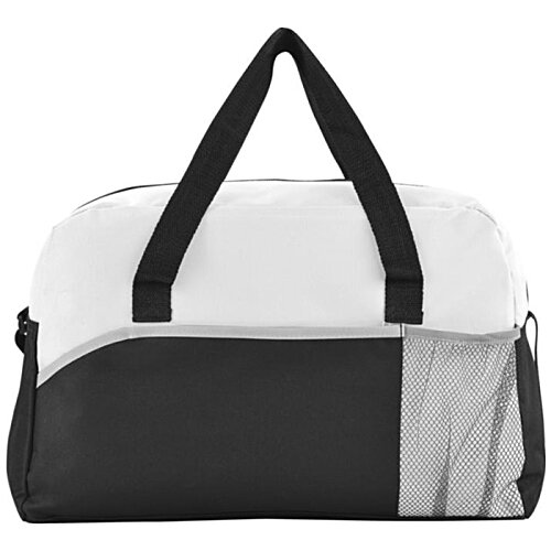 Additional Image 3 - a black and white duffel bag