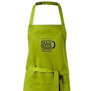 Additional Image 2 - a green apron with a black logo