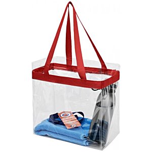 Additional Image 1 - a clear bag with a red strap