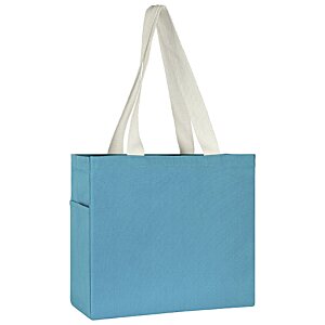 Additional Image 1 - a blue bag with white handles