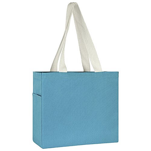 Additional Image 1 - a blue bag with white handles