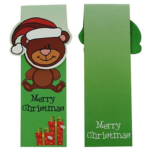 Additional Image 2 - a green bookmark with a bear and a red hat