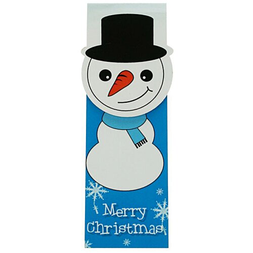 Additional Image 4 - a blue rectangular object with a snowman face
