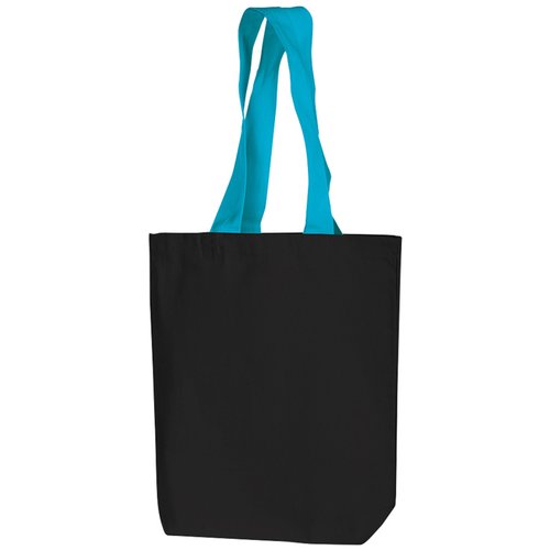 Additional Image 5 - a black bag with blue handles