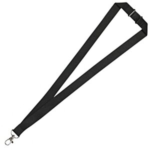 Additional Image 1 - a black lanyard with a silver ring