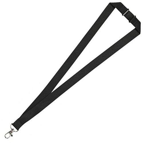 Additional Image 1 - a black lanyard with a silver ring