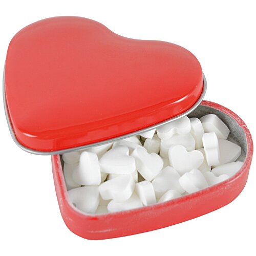 Additional Image 1 - a red heart shaped box with white objects inside