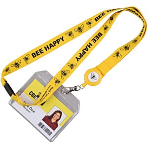 Additional Image 2 - a yellow lanyard with a badge