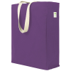 a purple bag with a white handle