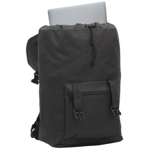 Additional Image 1 - a black backpack with a laptop on top