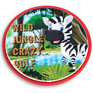 Additional Image 5 - a round button with a zebra in the background