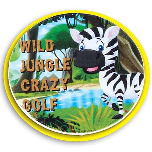 Additional Image 3 - a round yellow and white label with a zebra