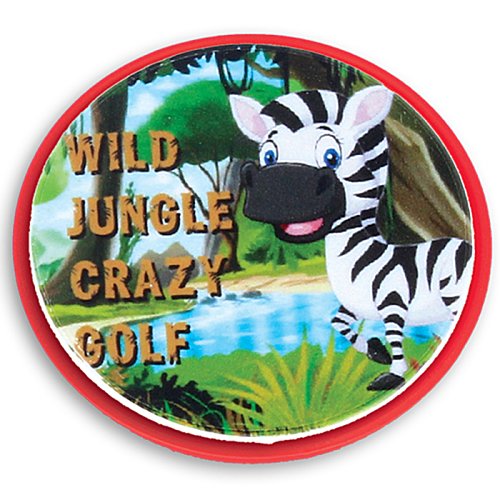 Additional Image 6 - a round button with a zebra in the background