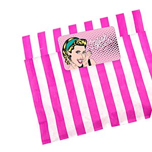 Additional Image 1 - a pink and white striped bag