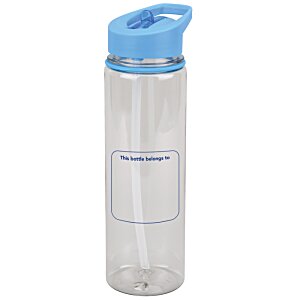 Additional Image 1 - a clear plastic water bottle with a blue cap