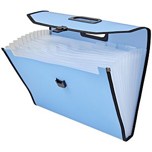 Additional Image 1 - a blue file folder with a black handle