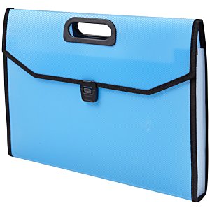 Additional Image 2 - a blue briefcase with a black handle
