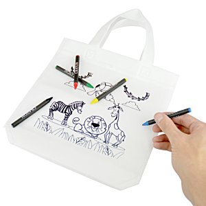 Additional Image 1 - a hand holding a white bag with a drawing on it