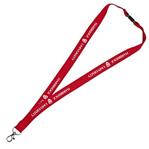 Additional Image 2 - a red lanyard with a metal clip