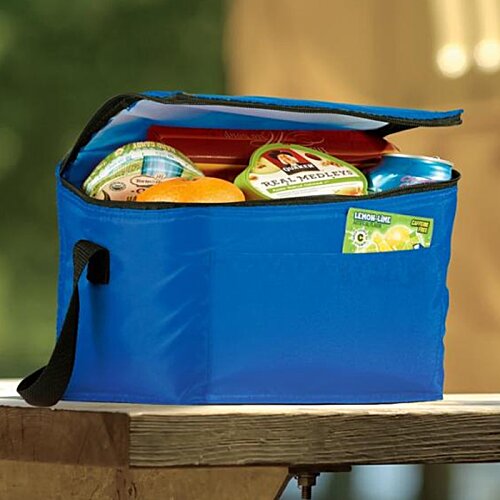 Additional Image 2 - a blue lunch box with a handle
