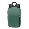 a green backpack with black straps