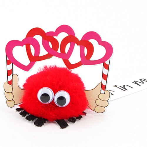 Additional Image 2 - a red toy with eyes and a heart crown