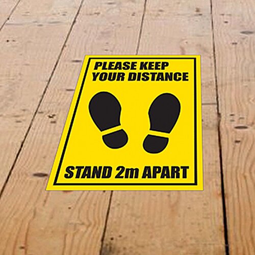 Additional Image 1 - a yellow sign with black footprints on it