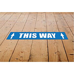 Additional Image 1 - a blue sign on a wooden floor