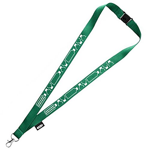 Additional Image 3 - a green lanyard with a silver clasp
