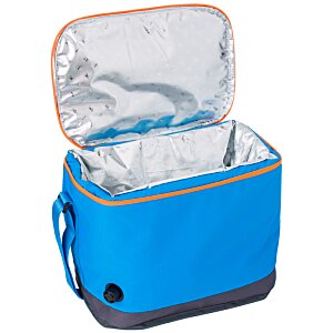 Additional Image 1 - a blue cooler bag with a silver lining