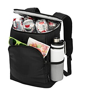 Additional Image 3 - a black backpack with a bottle of water