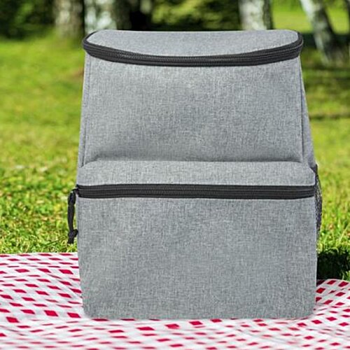 Additional Image 6 - a grey cooler on a red and white blanket