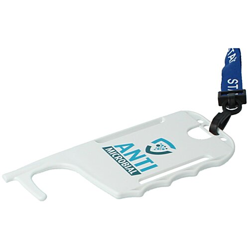 Additional Image 7 - a white tag with blue labels