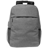 a grey backpack with a black handle