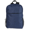 a blue backpack with a black strap