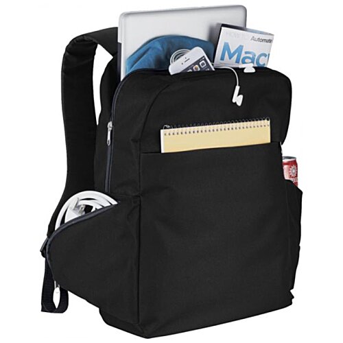 Additional Image 1 - a black backpack with a few objects in it