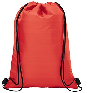 Additional Image 3 - a red backpack with black string