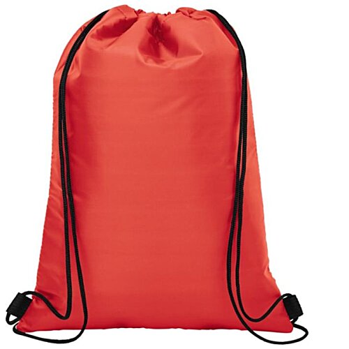 Additional Image 3 - a red backpack with black string